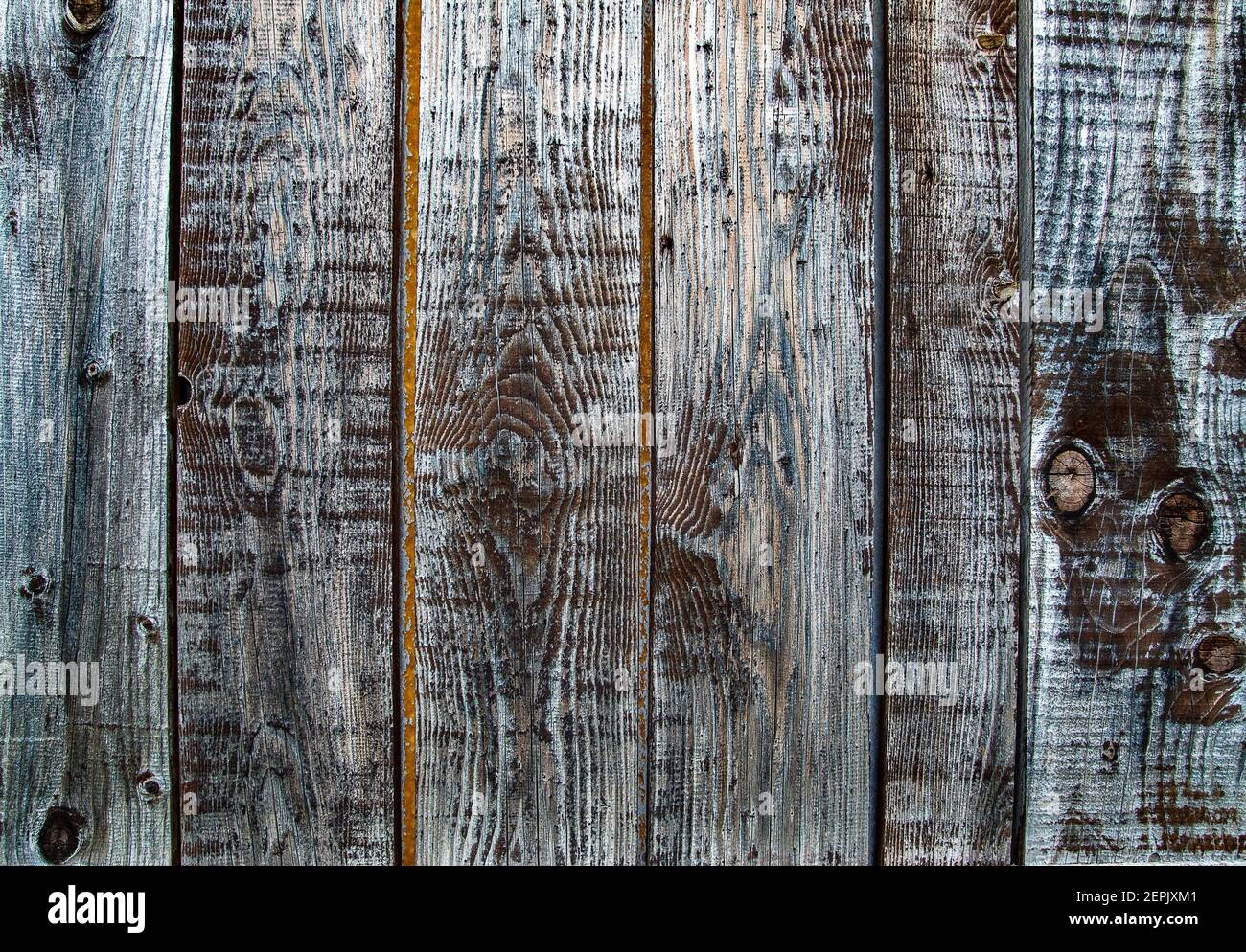 Schöne alte Holzbretter mit Alterungseffekten Stockfoto