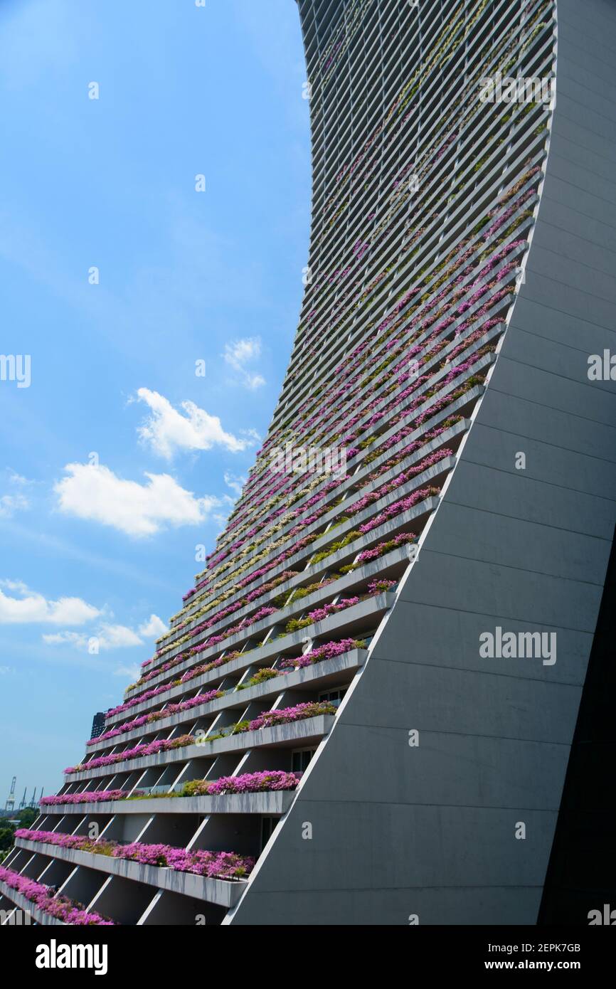 Detail des Marina Bay Sands Hotels. Singapur. Stockfoto