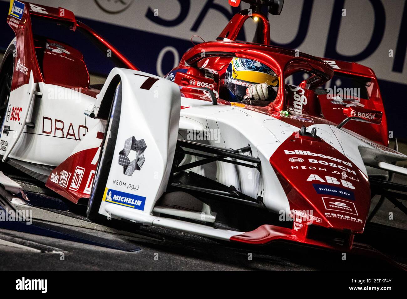 07 Sette Camara Sergio (BRA), Dragon / Penske Autosport, Penske EV-5, Aktion während des Diriyah ePrix 2021, 2nd Runde der 2020aÂ&#x80;Â&#X93;21 Formel-E-Weltmeisterschaft, auf dem Riyadh Street Circuit vom 25. Bis 27. Februar in Riad, Saudi-Arabien - Foto Germain Hazard / DPPI / LiveMedia Stockfoto