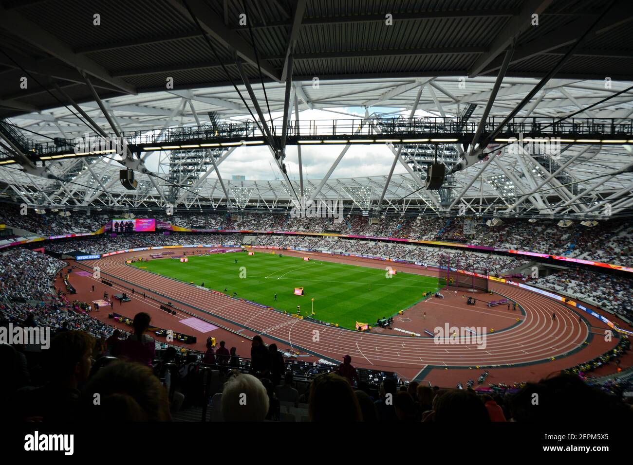 London Stadium, Weitwinkelansicht. IAAF Leichtathletik-Weltmeisterschaften, London 2017 Stockfoto