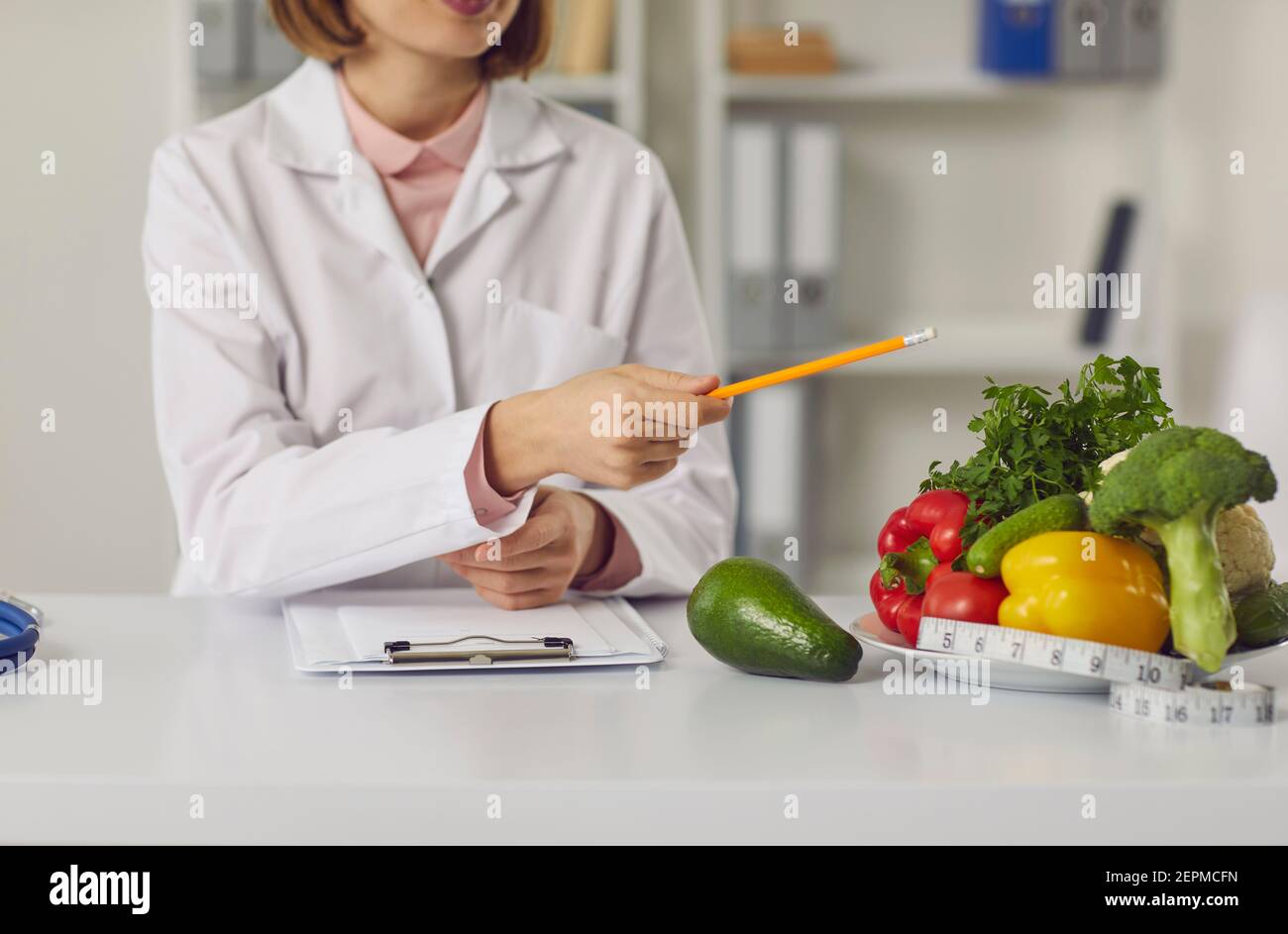 Telemedizinische und online nutritiologist Konzept Stockfoto