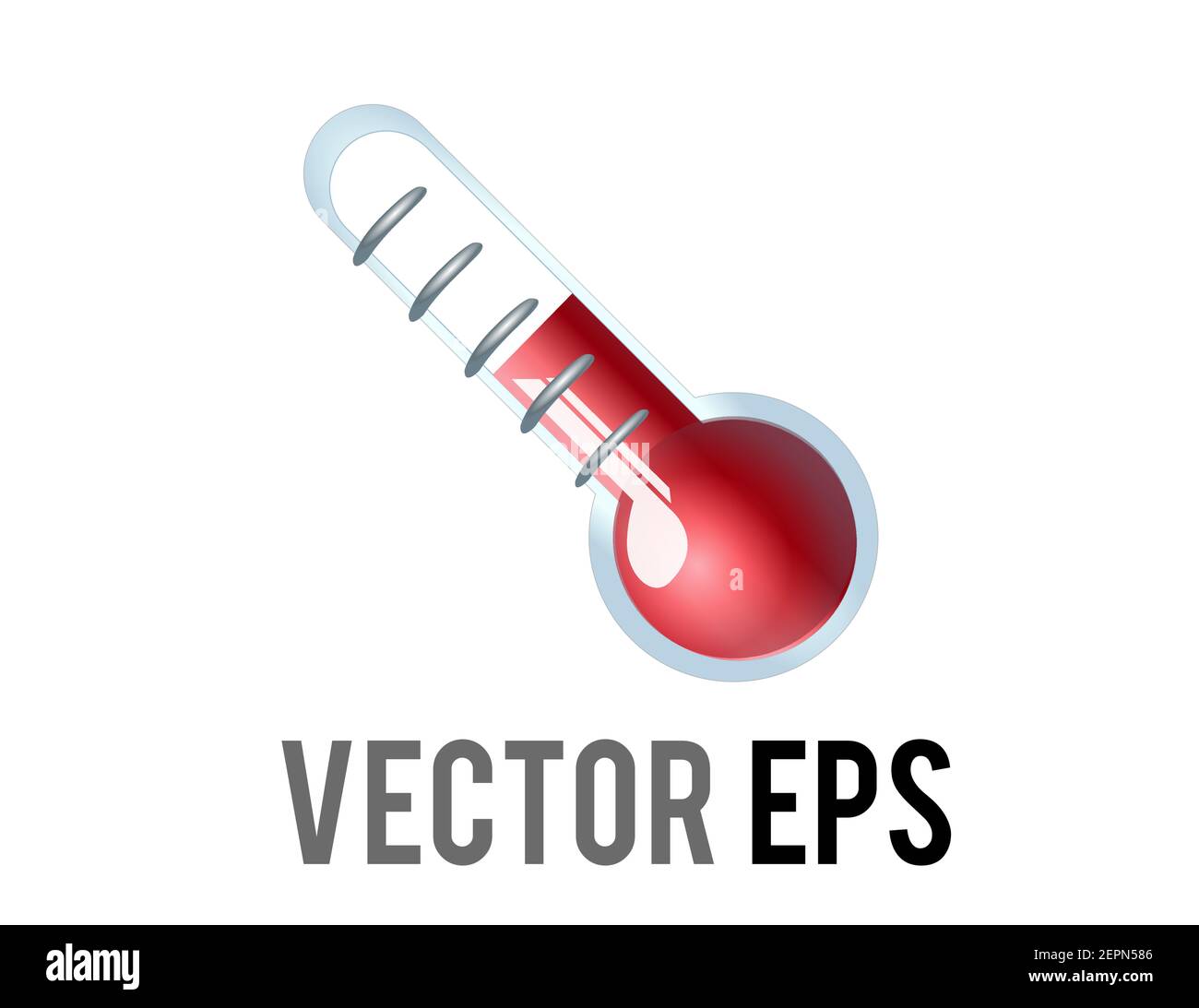 Die isolierte Vector Flüssigkeit in Glas Thermometer Symbol mit rot Flüssigkeit zur Temperaturmessung aufsteigen Stock Vektor