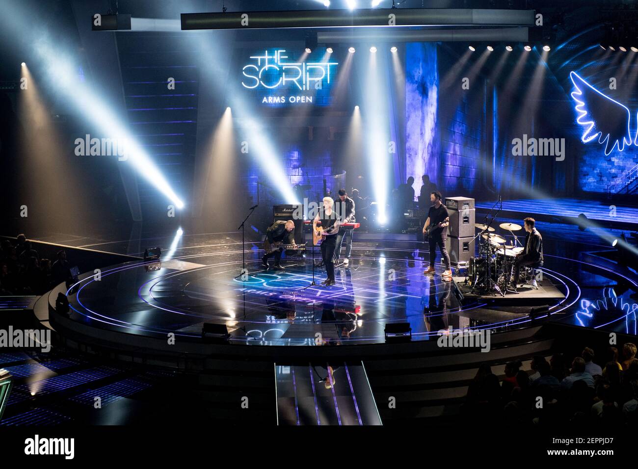 Das Drehbuch während der Voice of Holland Liveshow 1 im Studio 22 in Hilversum, dem Nederlands. (Foto von DPPA/Sipa USA) Stockfoto