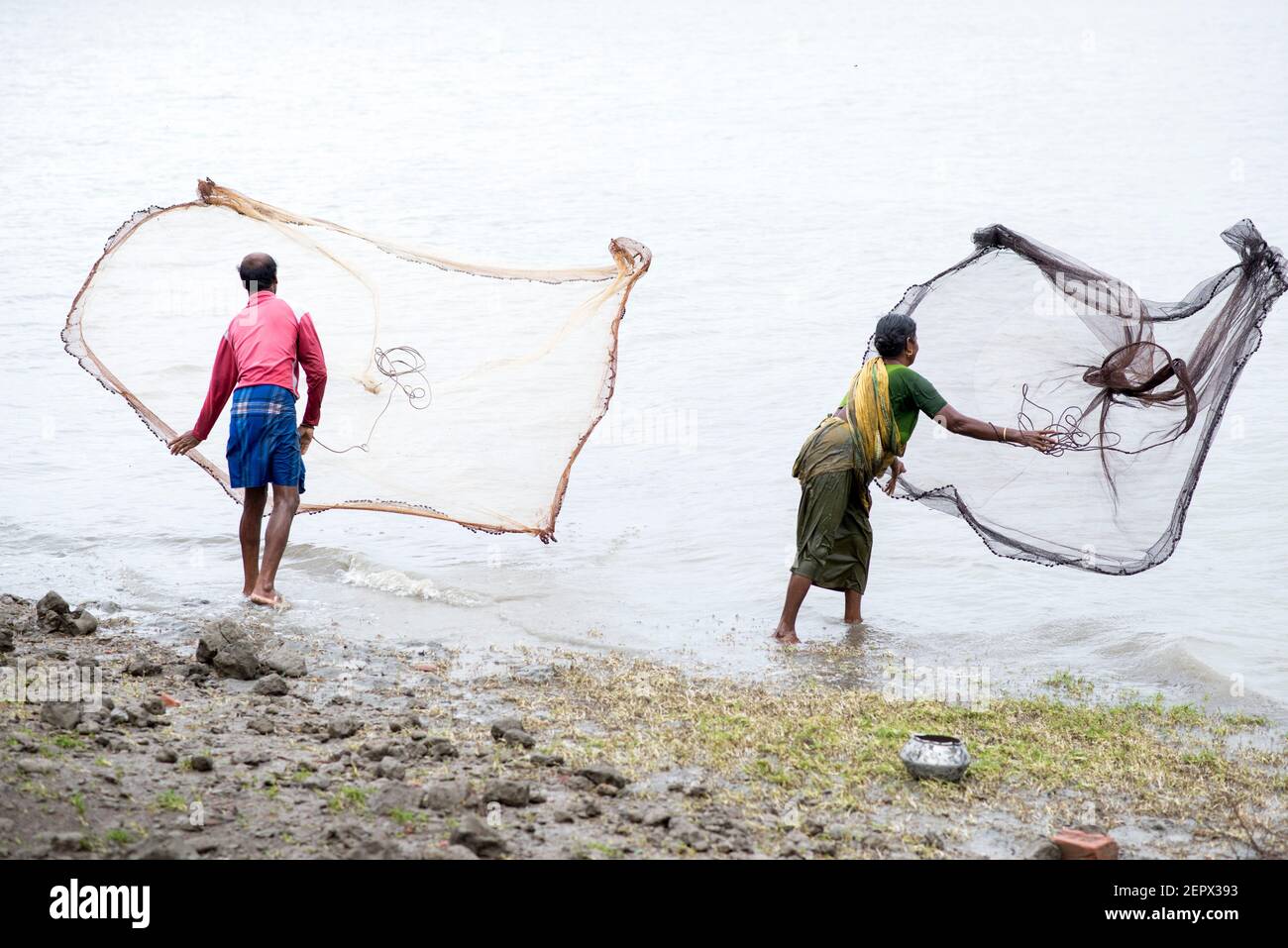 Dieses Foto zeigt die Auswirkungen des Klimawandels auf die Natur in Bangladesch. Stockfoto