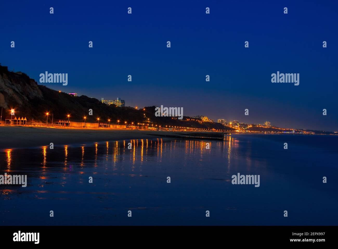 Alles Beleuchtet - Bournemouth Promenade, Dorset Stockfoto