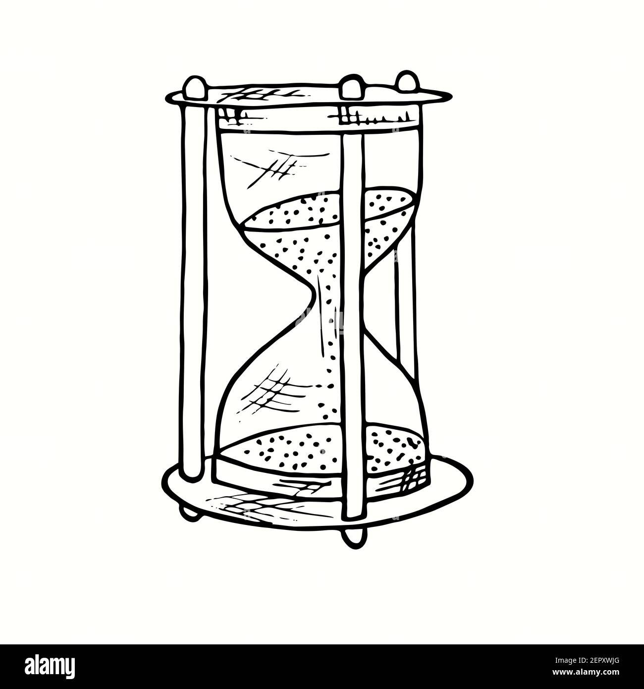 Hourglass With Black Sand Ausgeschnittene Stockfotos und -bilder - Alamy