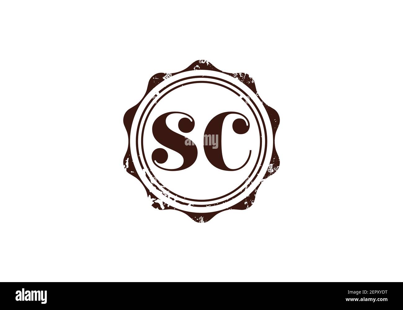 Initial Monogram Letter S C Logo Design Vektor-Vorlage. S C Letter Logo Design Stock Vektor