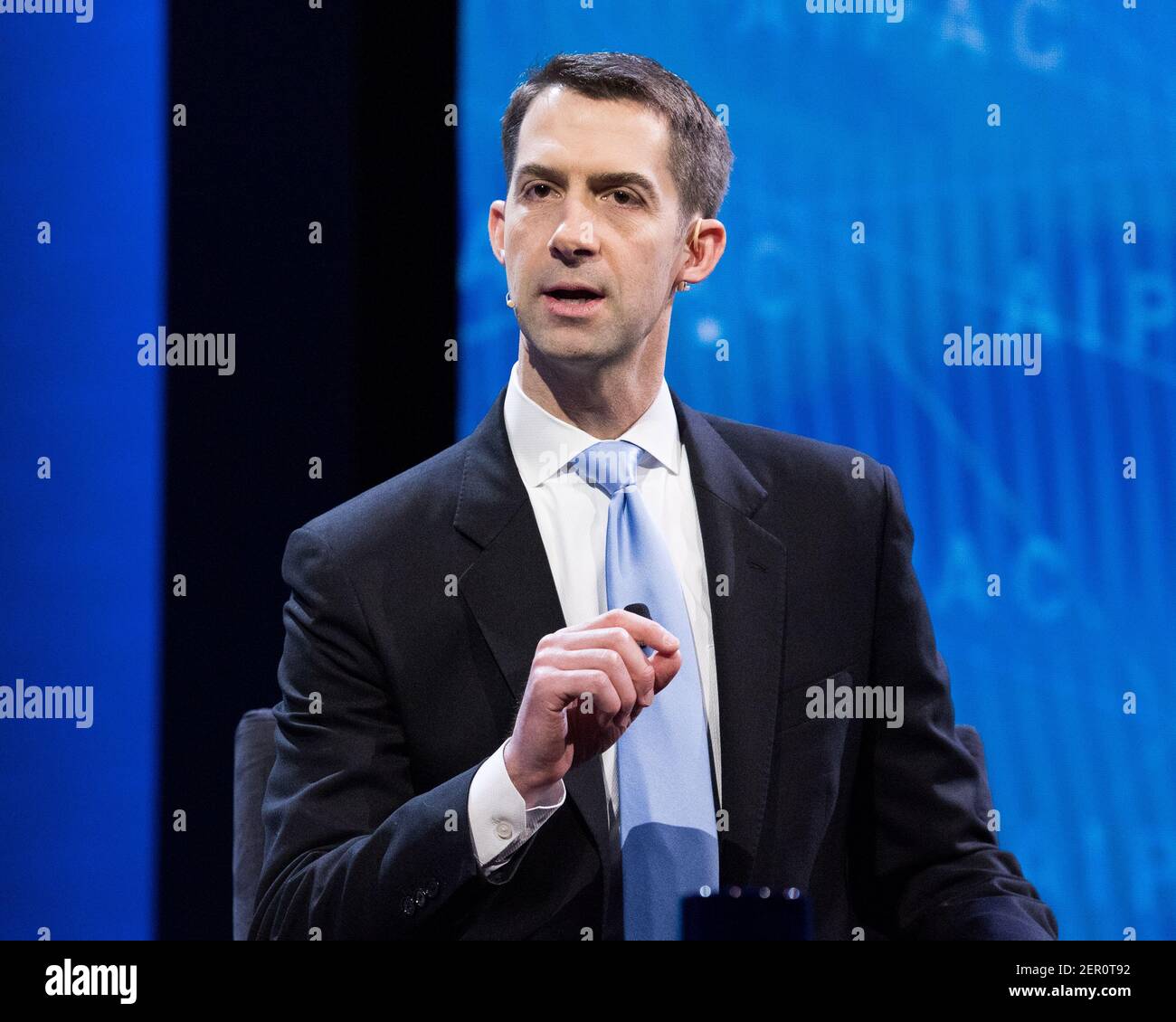 Tom Cotton, Senator der Vereinigten Staaten (R) aus Arkansas, spricht ...