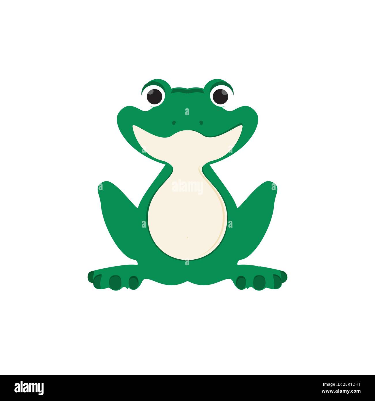 Vektor-Illustration grün, niedlichen kleinen Frosch auf Seerosenblatt sitzen Stock Vektor Vektor-Illustration grün, niedlichen kleinen Frosch auf Seerosenblatt sitzen Stock Vektor