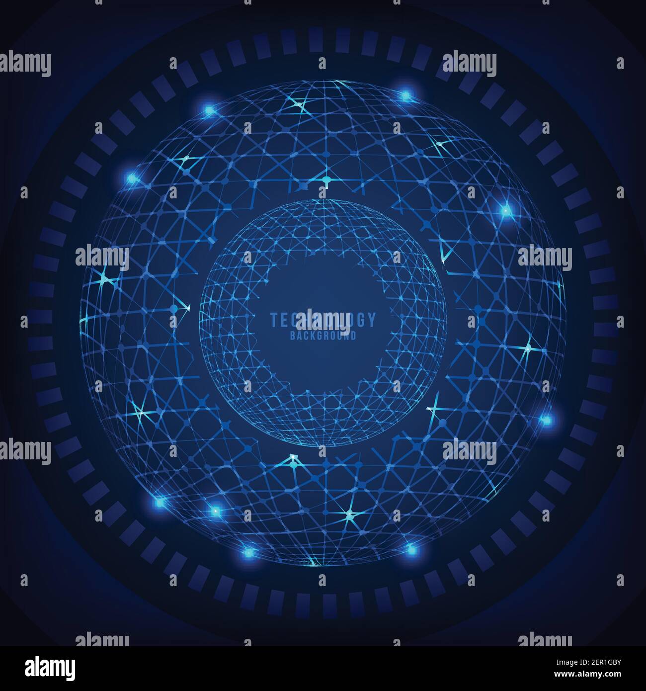 Abstrakte Technologie Linie blaue Struktur System der Internet-Verbindung Vorlage. Überlappung des neuen Designs mit Lichtern Funken Hintergrund. Illustration V Stock Vektor
