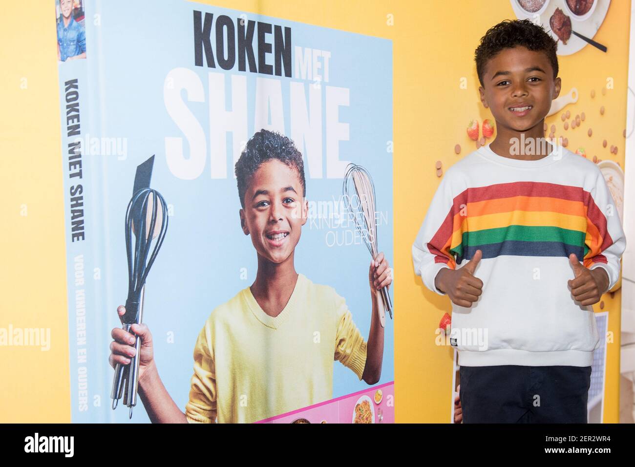 Shane Kluivert während Shane Kluiverts Buchvorstellung ‘Koken met Shane’ (Kochen mit Shane) bei Explore by Lute in Muiden, Niederlande. (Foto von DPPA/Sipa USA) Stockfoto