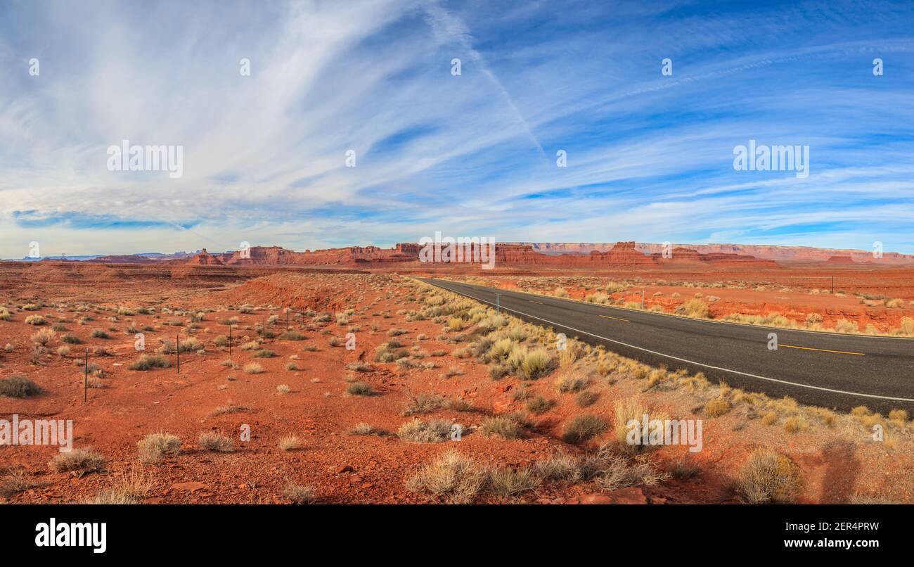Panoramabild über der Wüste von Arizona Stockfoto