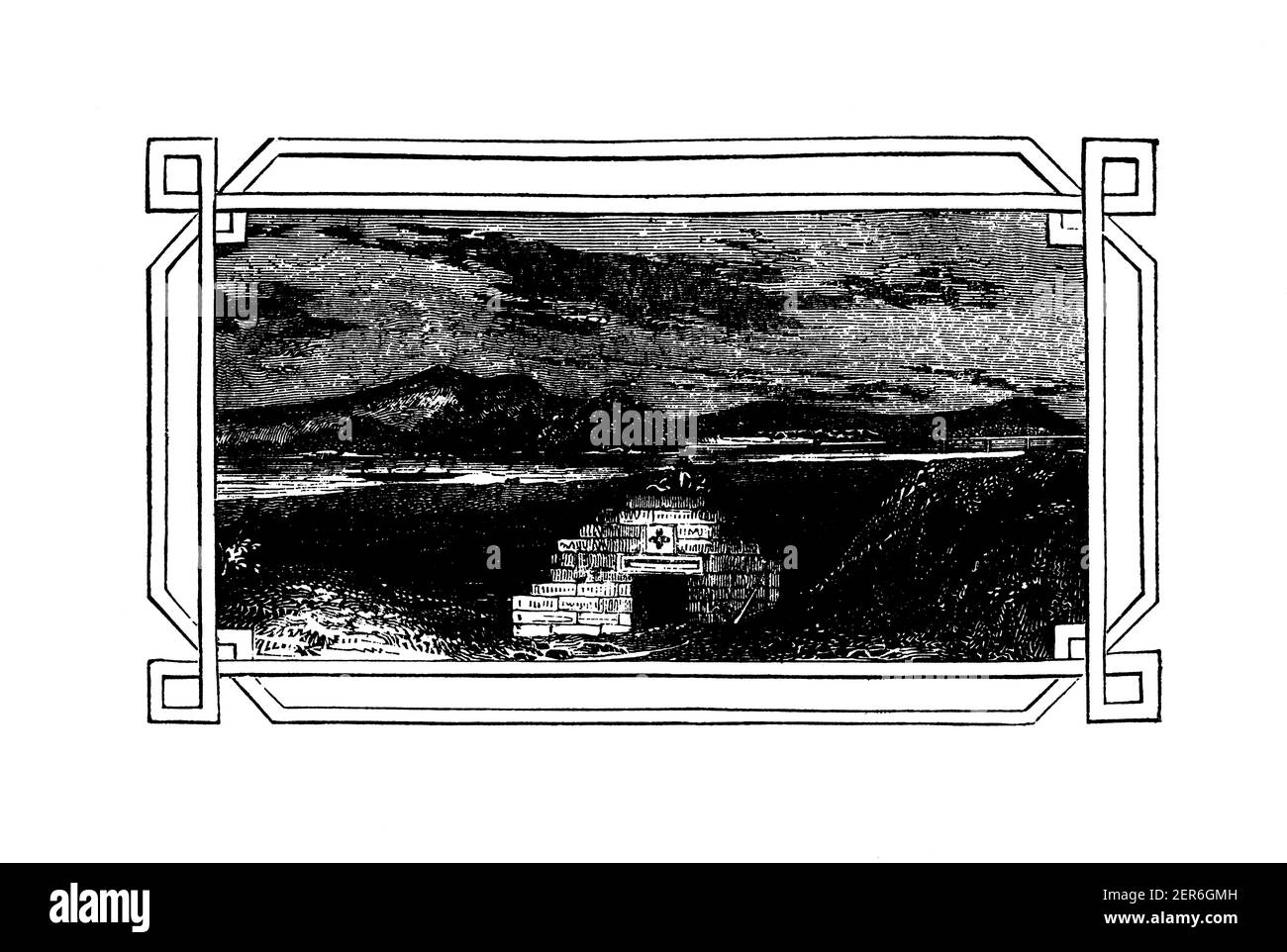19th-Jahrhundert-Gravur der Überreste der Zeitschrift von Fort Duquesne während des Französisch-und Indischen Krieges. Illustration veröffentlicht in der Pictorial Life Stockfoto