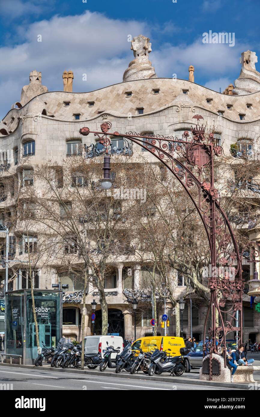 Gaudis Casa Mila oder La Pedrera, Barcelona, Katalonien, Spanien Stockfoto Gaudis Casa Mila oder La Pedrera, Barcelona, Katalonien, Spanien Stockfoto