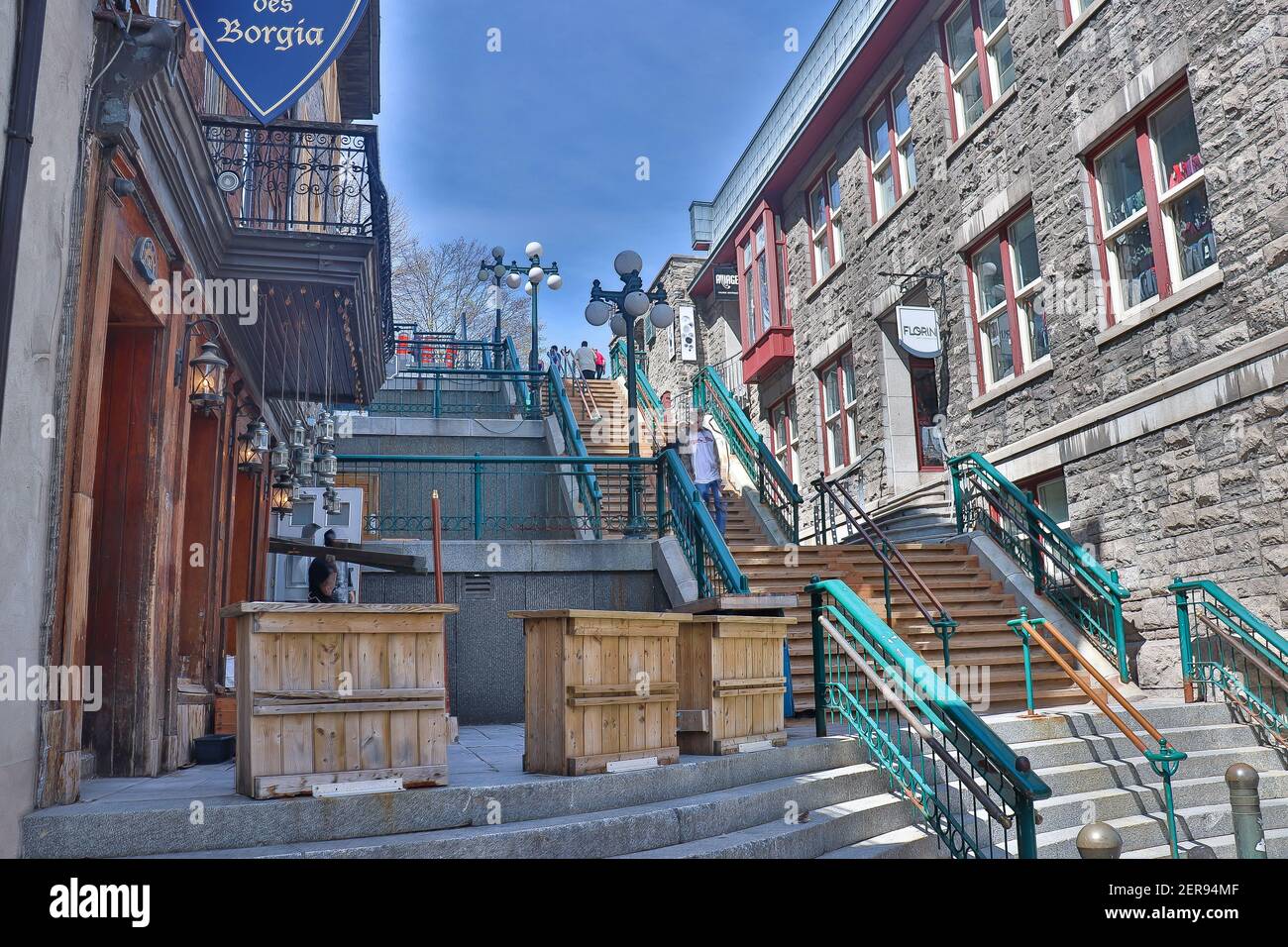 Quebec City, Kanada. Escalier Casse-Cou Stockfoto