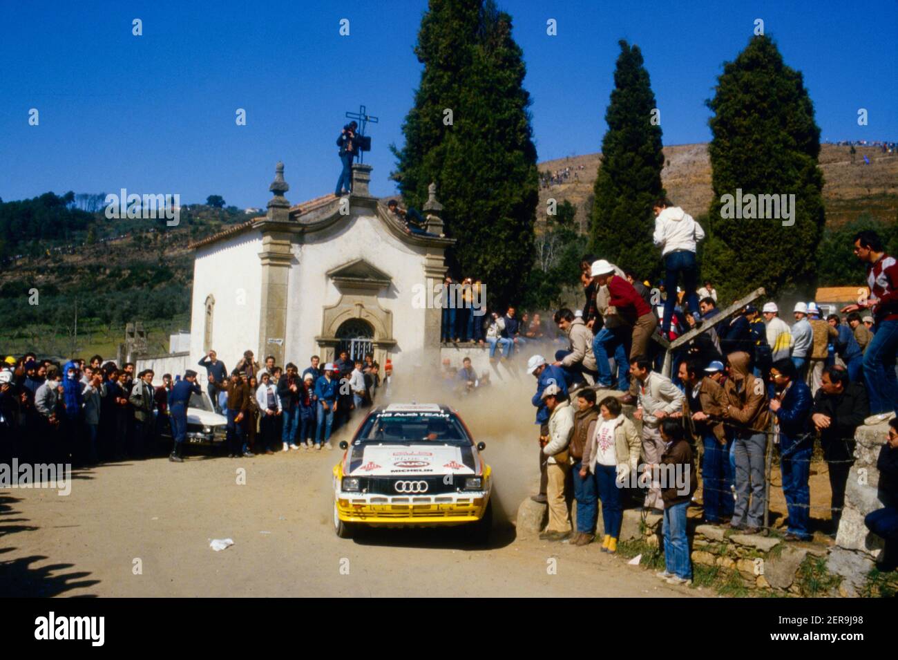 01 Mikkola Hannu (FIN), Hertz Arne (swe), Audi Sport, Audi Quattro A2, Aktion während der Rallye Portugal - Vinho do Porto 1984, 3rd Runde der Rallye-Weltmeisterschaft 1984, vom 6. Bis 10. März 1984 in Estoril, Portugal - Foto Gilles Levent / DPPI Stockfoto