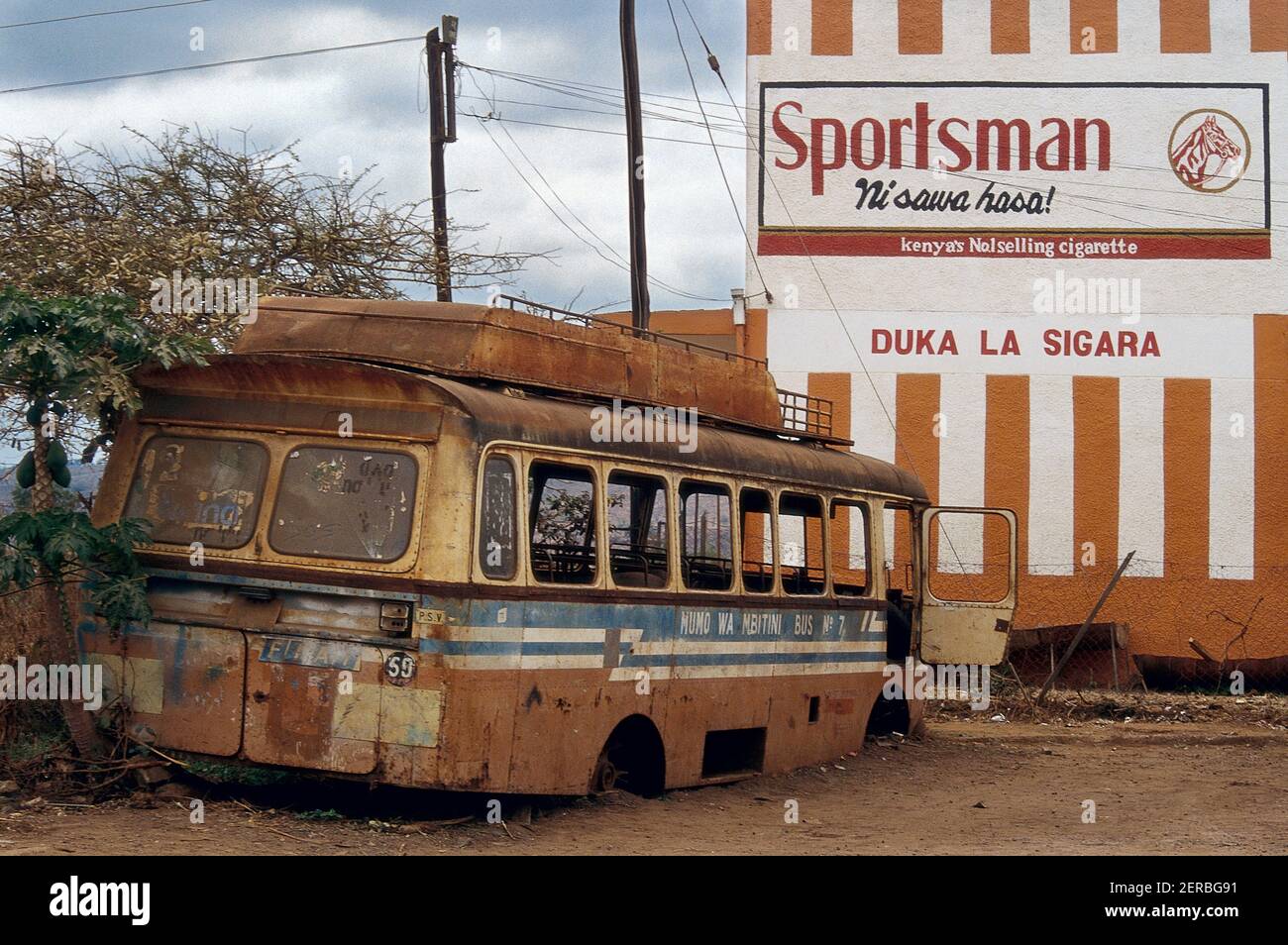 Auf dem Weg nach Maasai Mara - Kenia 1993 (Foto auf Fotofilm) Stockfoto