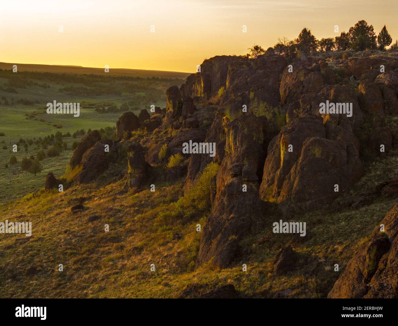 Der Owyhee Uplands und der Owyhee Uplands Byway sind ein riesiges, unbewohntes Gebiet im Südwesten von Idaho. Das Gebiet enthält viele tiefe Flussschluchten. Stockfoto