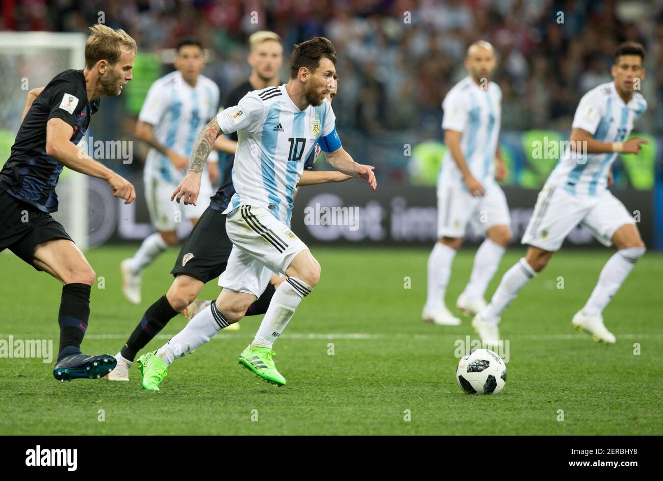 21,06.2018, Nizno Nowogrod, pilka nozna, mistrzostwa swiata, Argentyna - Chorwacja, N/z Lionel Messi (ARG), fot. Tomasz Jastrzebowski / Foto Olimpik ---- 21,06.2018, Nischni Nowgorod, Fußball, FIFA WM 2018, Argentinien - Kroatien, im Bild: Lionel Messi (ARG) fot. Tomasz Jastrzebowski / Foto Olimpik Stockfoto