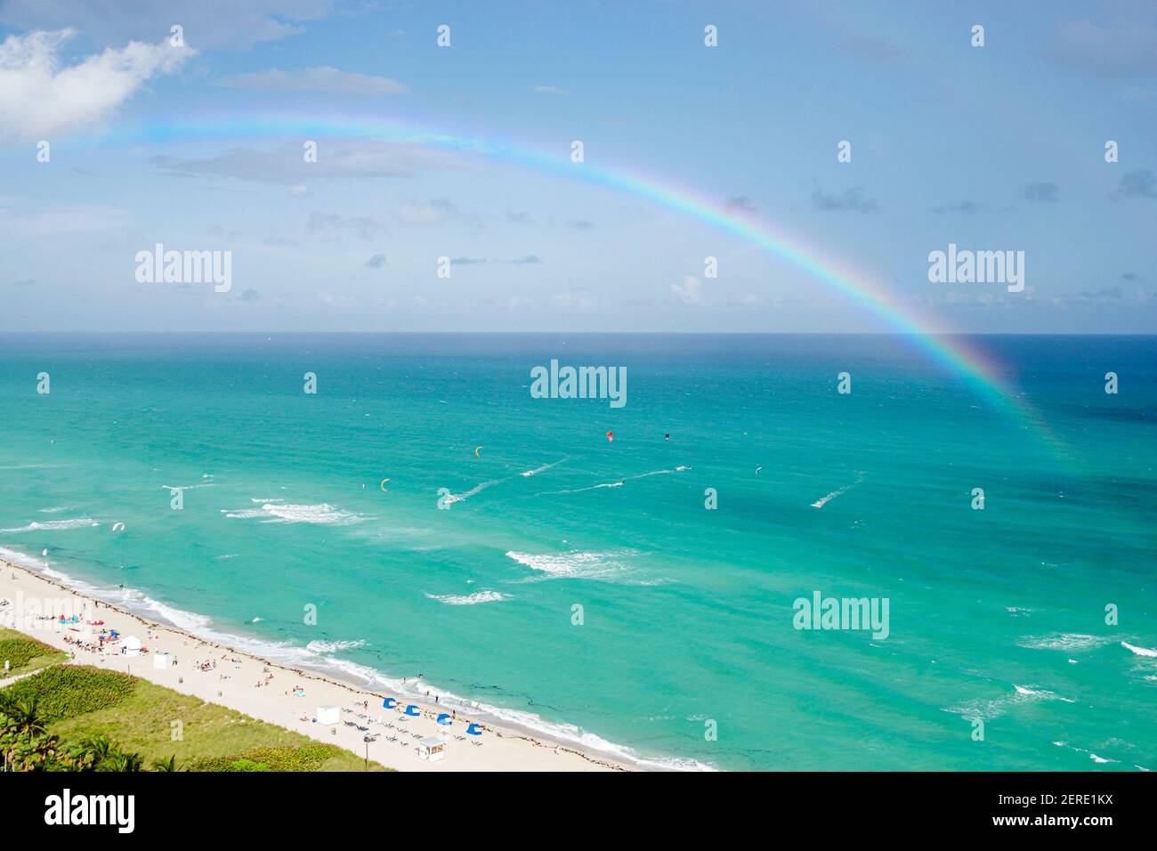 Miami Beach Florida, North Beach Atlantischer Ozean Wasser Regenbogen Regenbogen, Besucher reisen Reise Tour Tourismus Wahrzeichen Kultur Kultur Stockfoto