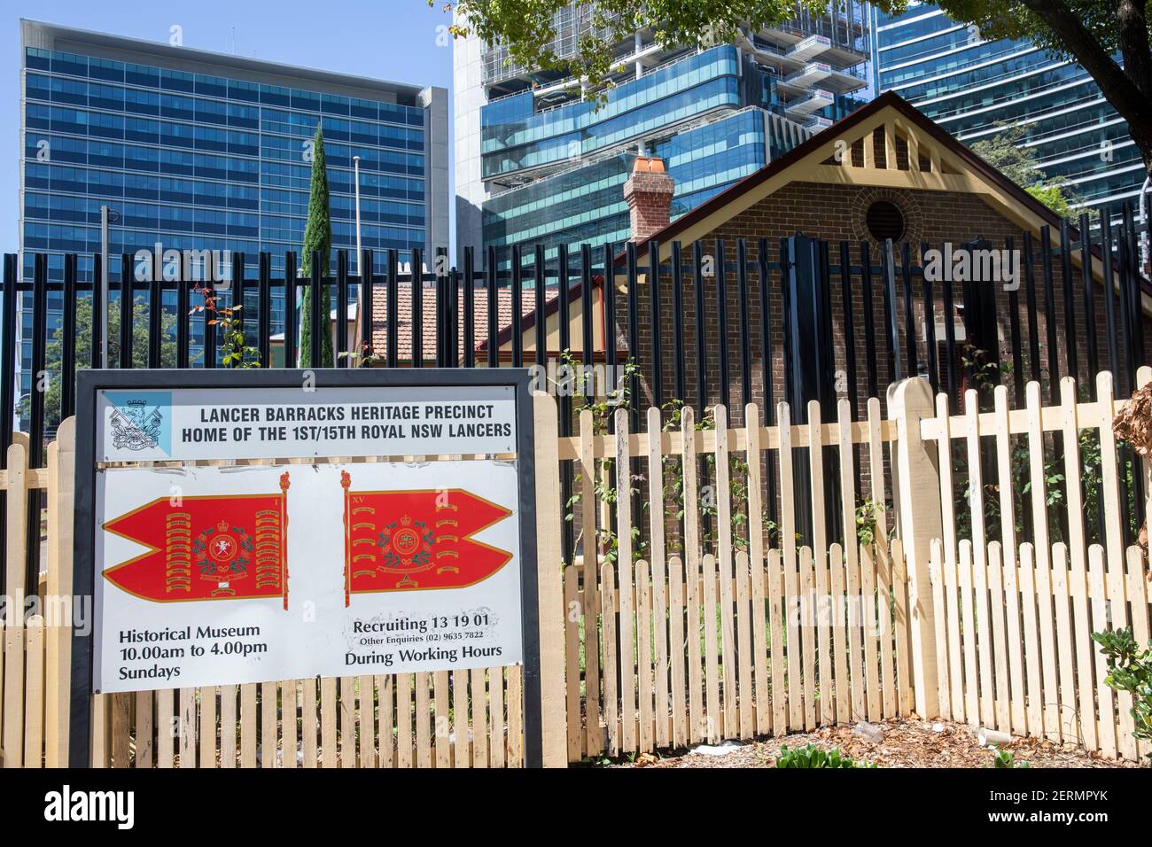 Royal NSW Lancers Heritage Baracken in Parramatta im Westen von Sydney, Australien Stockfoto