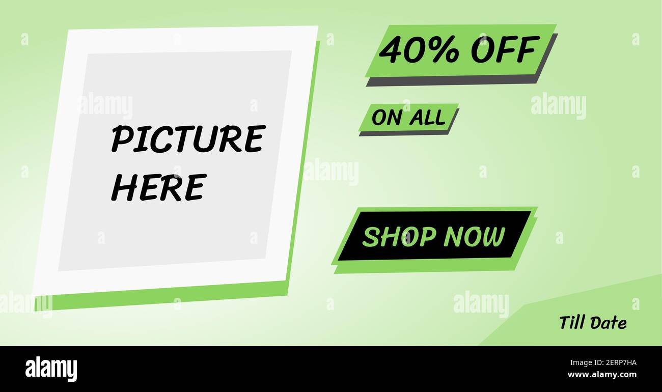 Frühling Saison Happy Green Sale Banner für Business-Promotion in der festlichen Saison wie Frühling Verkauf, Sommer Verkauf, schwarzer Freitag, Shop-Eröffnung Stock Vektor