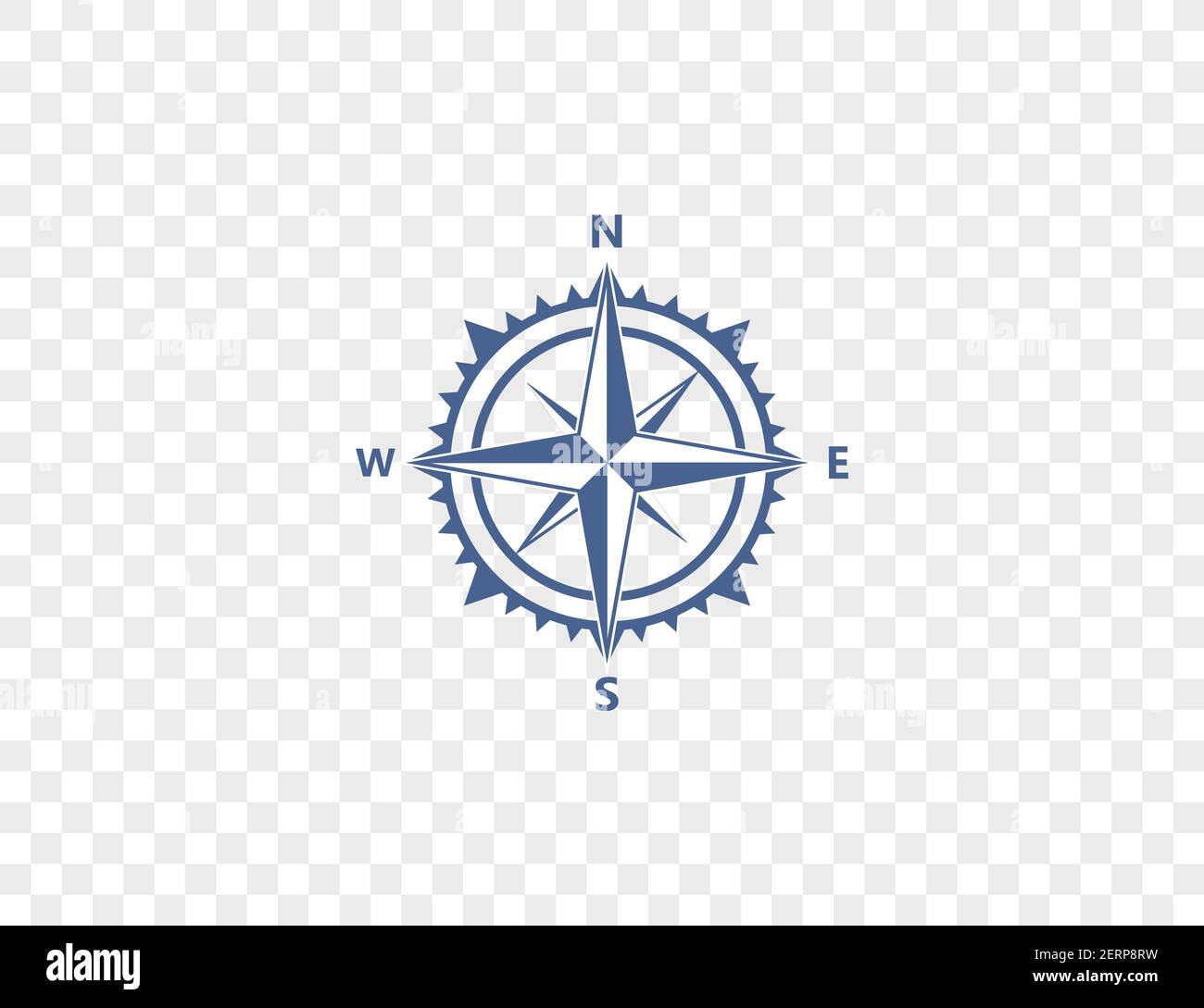 Kompass, Navigationssymbol auf transparentem Hintergrund. Vektorgrafik, Design. Stock Vektor