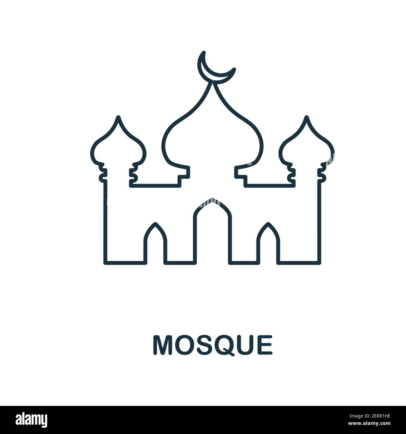 Moschee-Ikone. Einfaches Element aus der Religionssammlung. Kreative Moschee Symbol für Web-Design, Vorlagen, Infografiken und mehr Stock Vektor