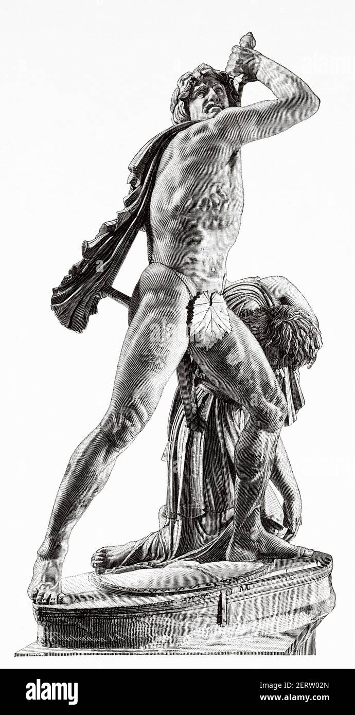 Ludovisi Gaul tötete sich selbst und seine Frau, das alte römische Reich. Italien, Europa. Alte 19th Jahrhundert gravierte Illustration, El Mundo Ilustrado 1881 Stockfoto