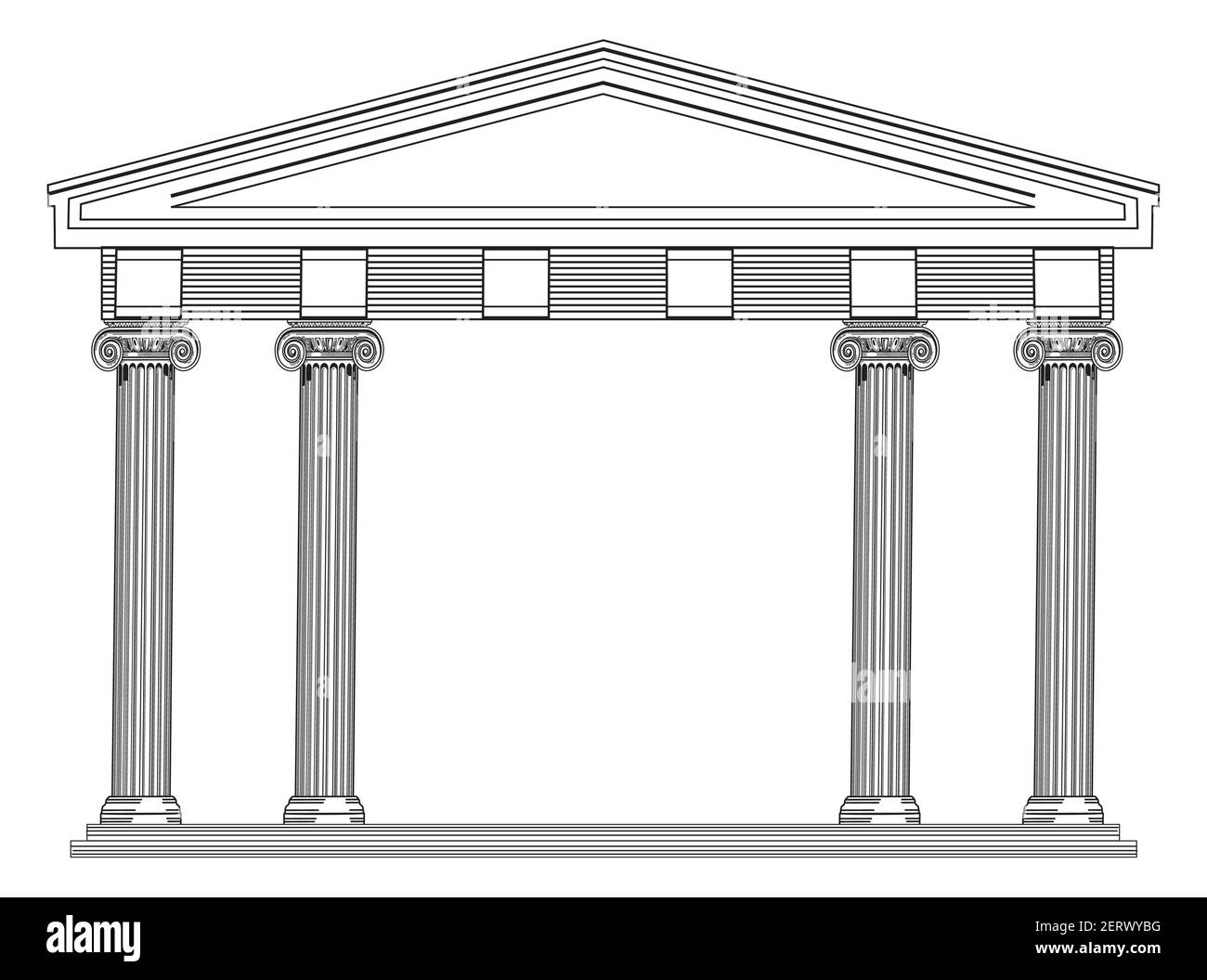Architektonische Säulen, griechische und römische Klassiker - Vektor-Illustration Stock Vektor