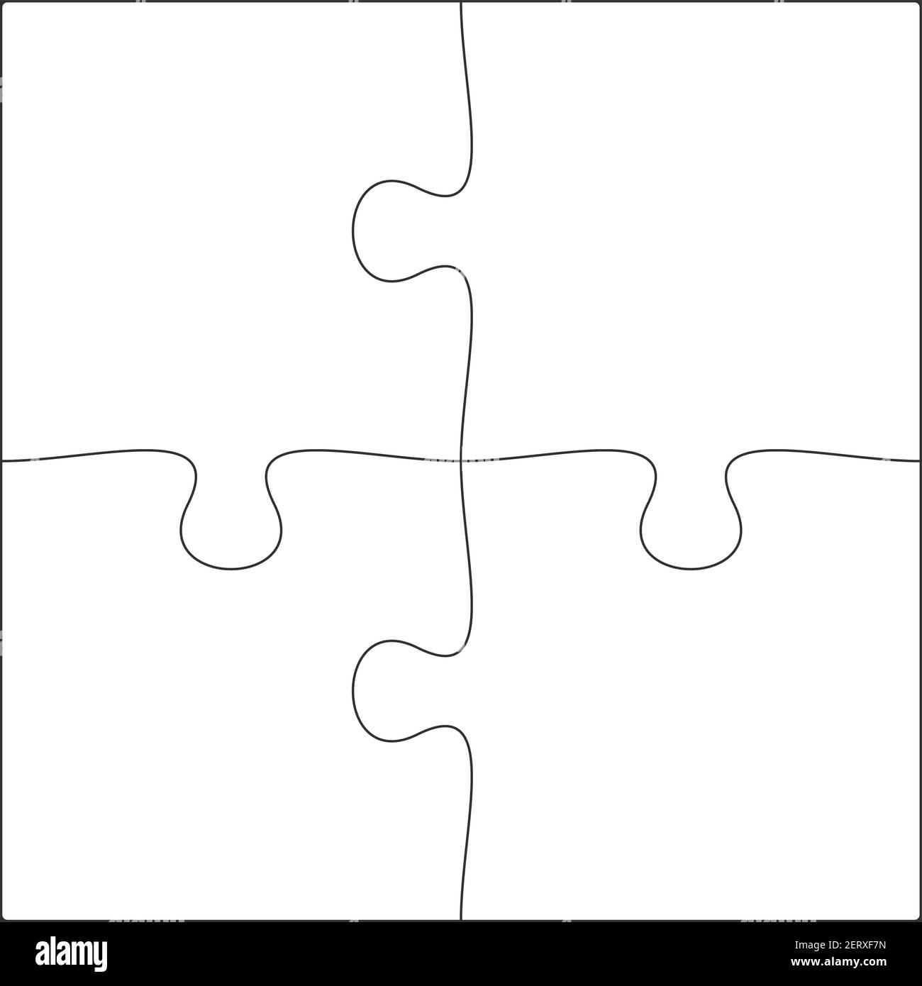 2x2 Puzzle leere Vorlage Hintergrund Licht Linien. Jedes Stück ist eine  einzige Form. Vektorgrafik Stock-Vektorgrafik - Alamy