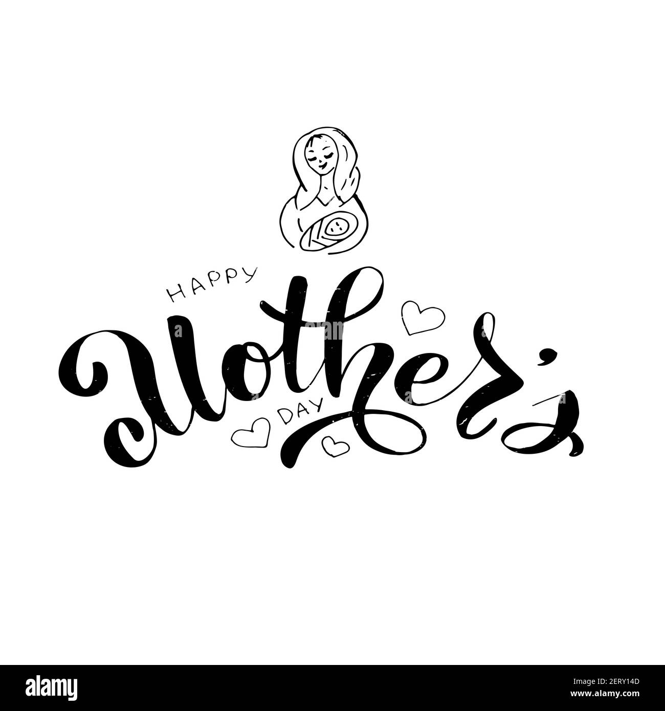 Happy Mothers Day Schriftzug für Grußkarte Stock Vektor