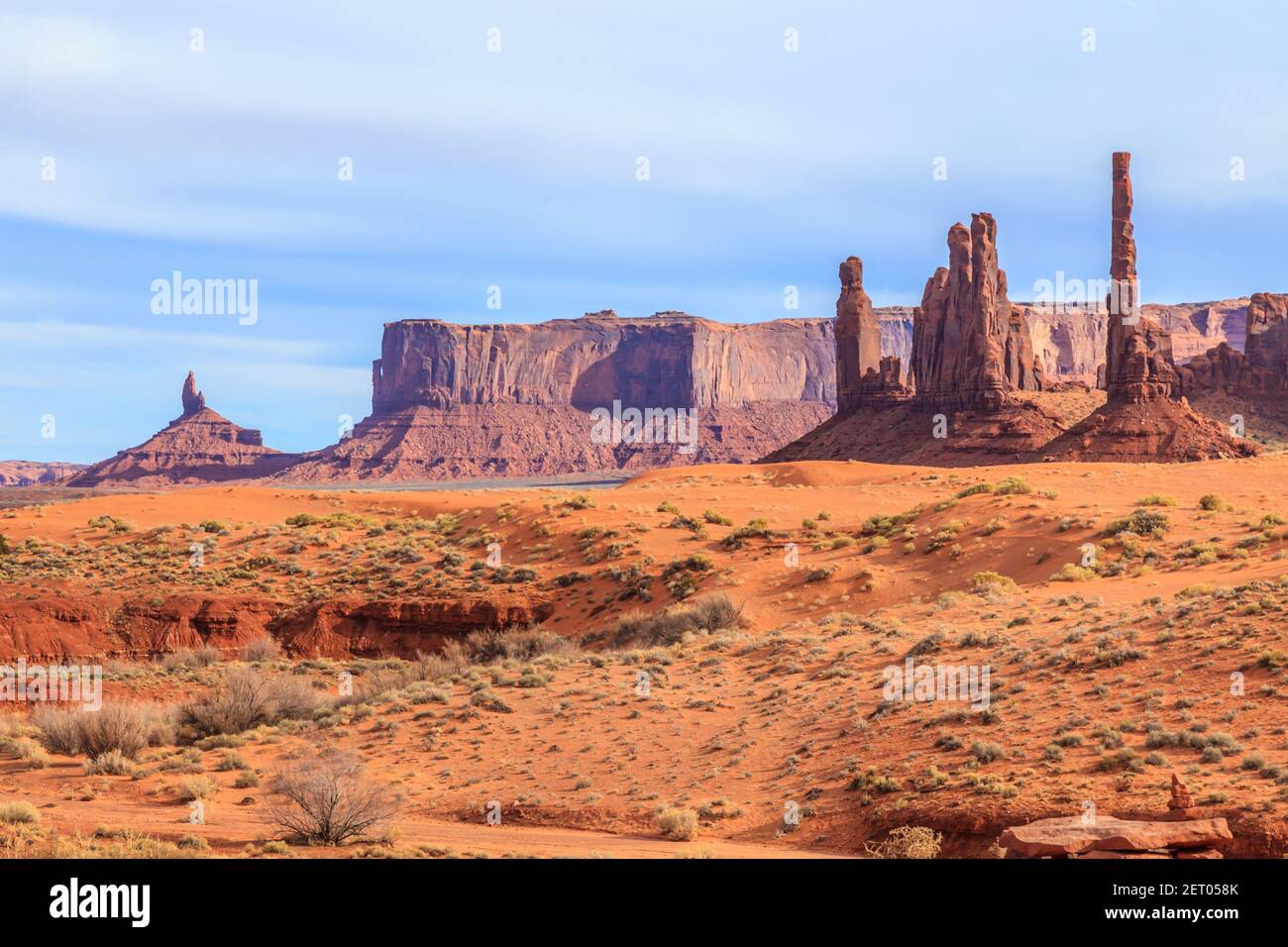 Geologische Formationen im Monument Valley Stockfoto