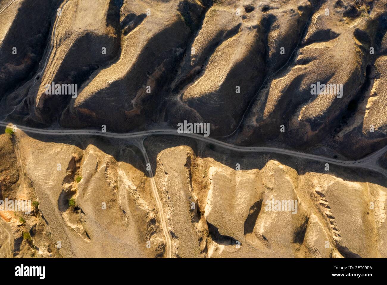 Luftaufnahme auf berühmten in der Ukraine Cherson Grand Canyon oder Cherson Berge oder Stanislav Berge in der Nähe von Stanislav Dorf Stockfoto