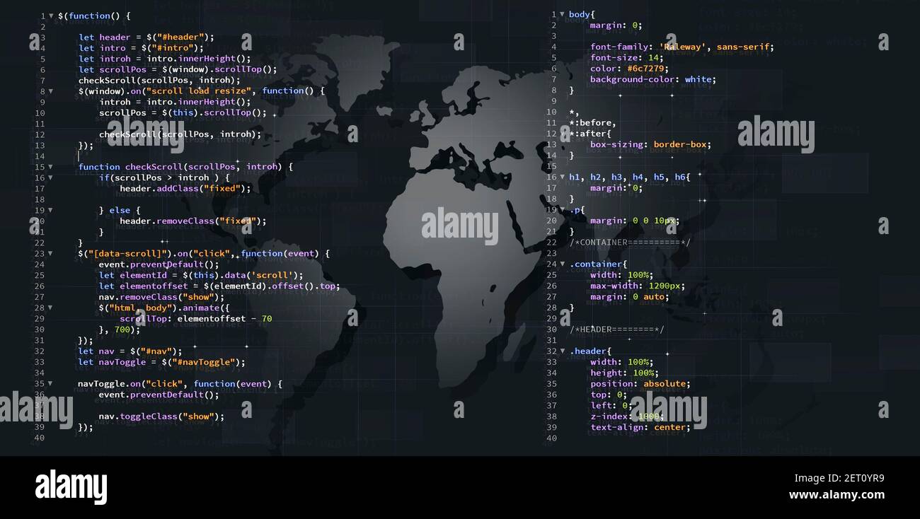 javascript Programmierung Web-Entwicklung für Website. Front-End-Web-Entwicklung. Mix Media Hintergrund Stockfoto
