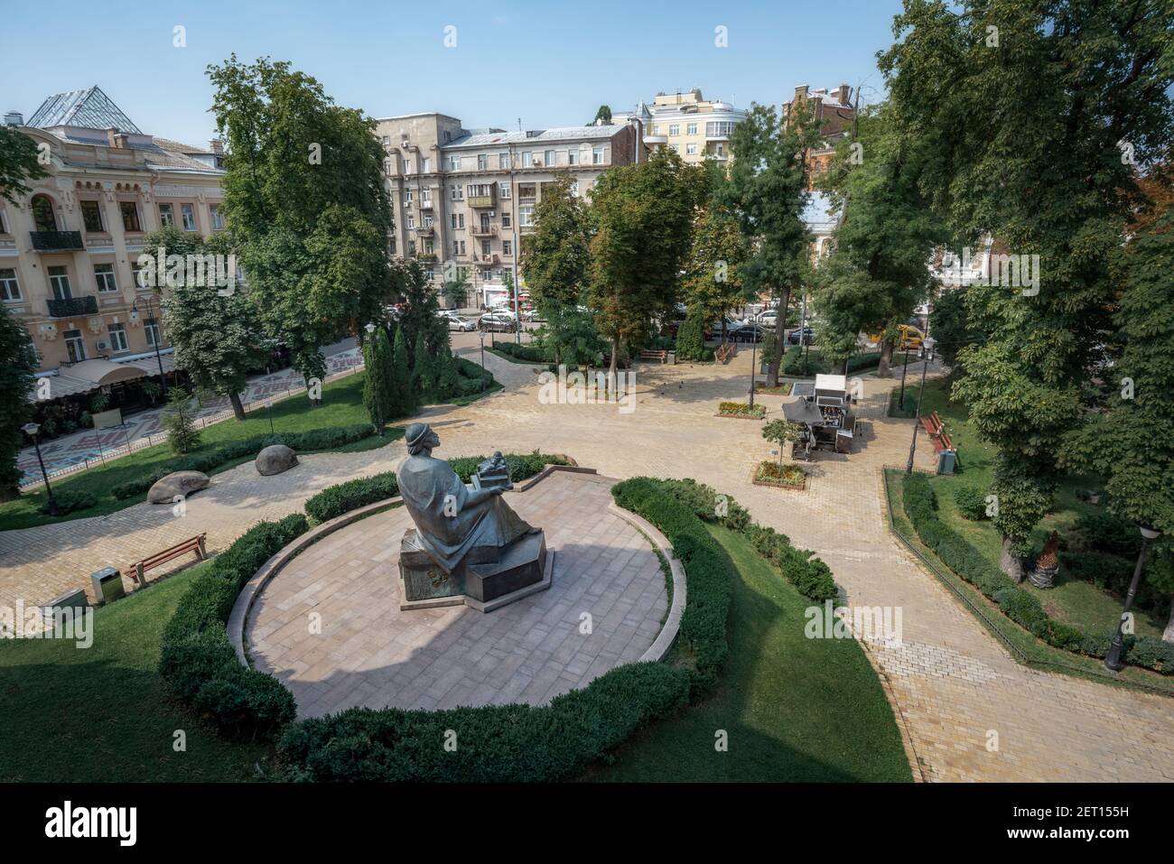 Golden Gate Park und Jaroslaw der Weise Denkmal - Kiew, Ukraine Stockfoto