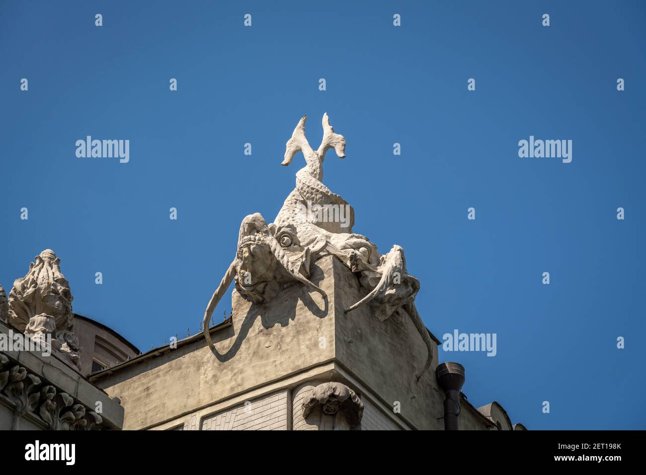 Haus mit Chimeras oder Horodecki Haus - Jugendstilgebäude - Kiew, Ukraine Stockfoto