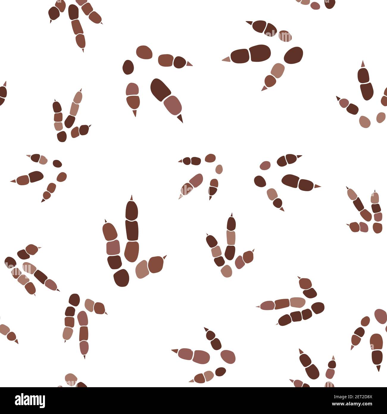 Dinosaurier Fußabdruck Spuren. Minimale Farbe Nahtloses Muster. Hintergrund mit Pfote, Klaue Raubtier. Dinosaurier Fußabdruck nahtloses Muster perfekt für Textil Stock Vektor