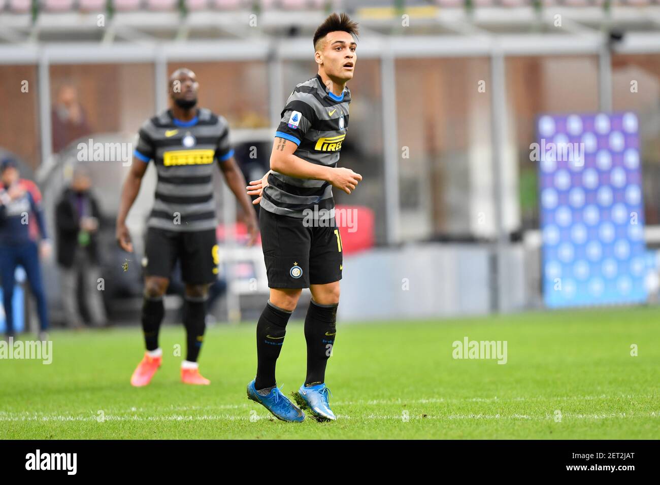 Mailand, Italien. 28th, Februar 2021. Lautaro Martinez (10) von Inter Mailand gesehen in der Serie EIN Spiel zwischen Inter Mailand und Genua bei Giuseppe Meazza in Mailand. (Foto: Gonzales Photo - Tommaso Fimiano). Stockfoto