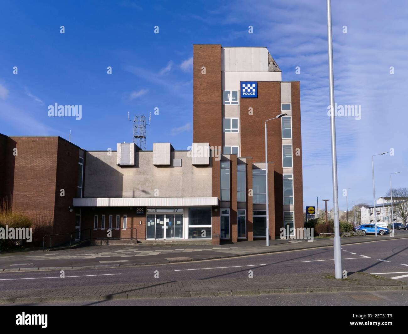 Stillgelegte Ayr Polizeistation, die von der Scottish Police Federation als deprimiert beschrieben wurde. King Street, Ayr, Schottland, Großbritannien Stockfoto