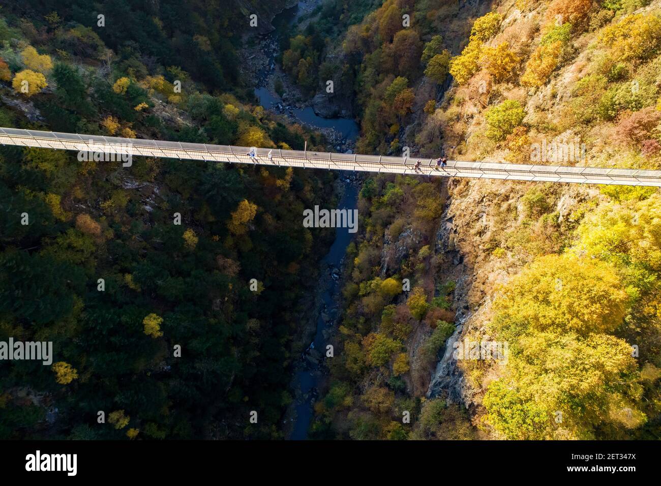 Ponte nel Cielo, Valtartano, Valtellina (IT), Luftaufnahme Stockfoto