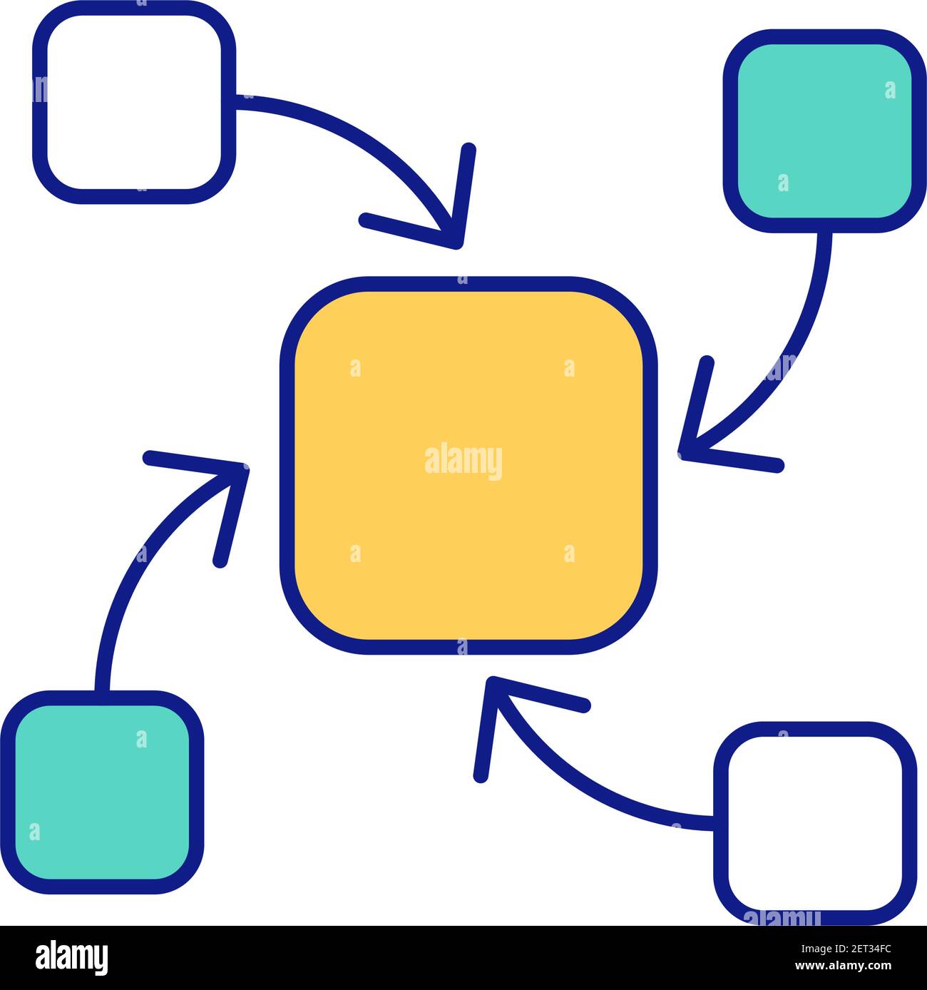 Einfluss externer Faktoren auf das RGB-Farbsymbol des Objekts Stock Vektor
