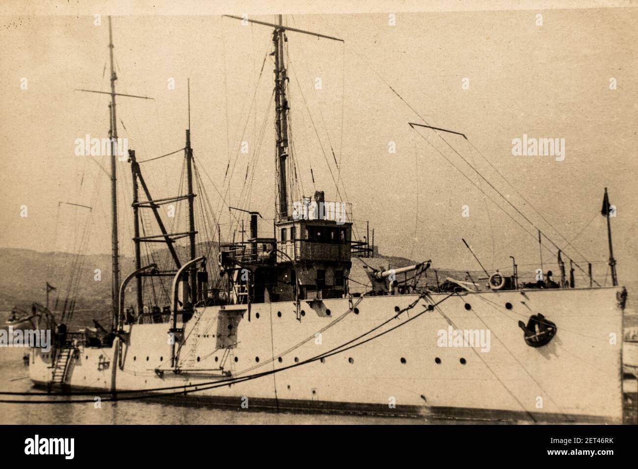 Russland - UM 1910-1917: Das Zerstörer Militärschiff der Kaiserlichen Russischen Marine. Zerstörer nahmen auch am Ersten Weltkrieg und dem Russischen Bürgerkrieg Teil Stockfoto