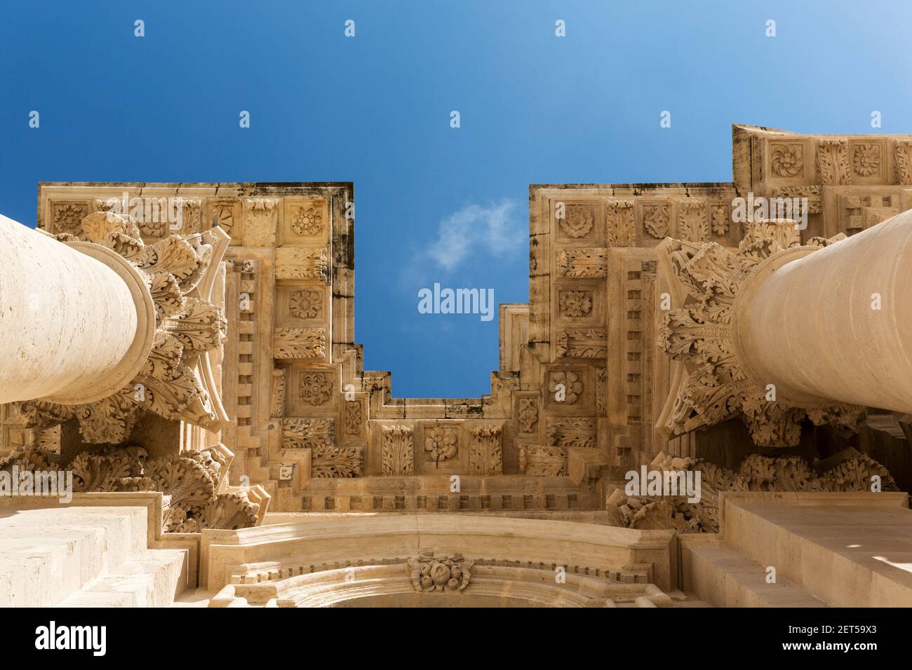Italien, Sizilien, Siracusa, Ortigia, die Duomo Fassade Stockfoto