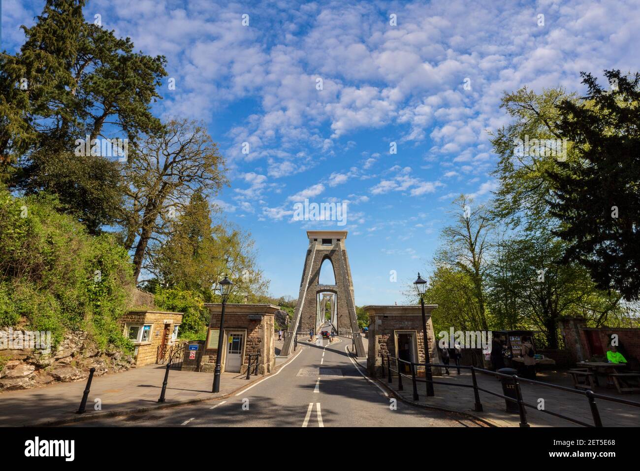 Die Mauteinfahrt zur Clifton Hängebrücke, Bristol, England Stockfoto