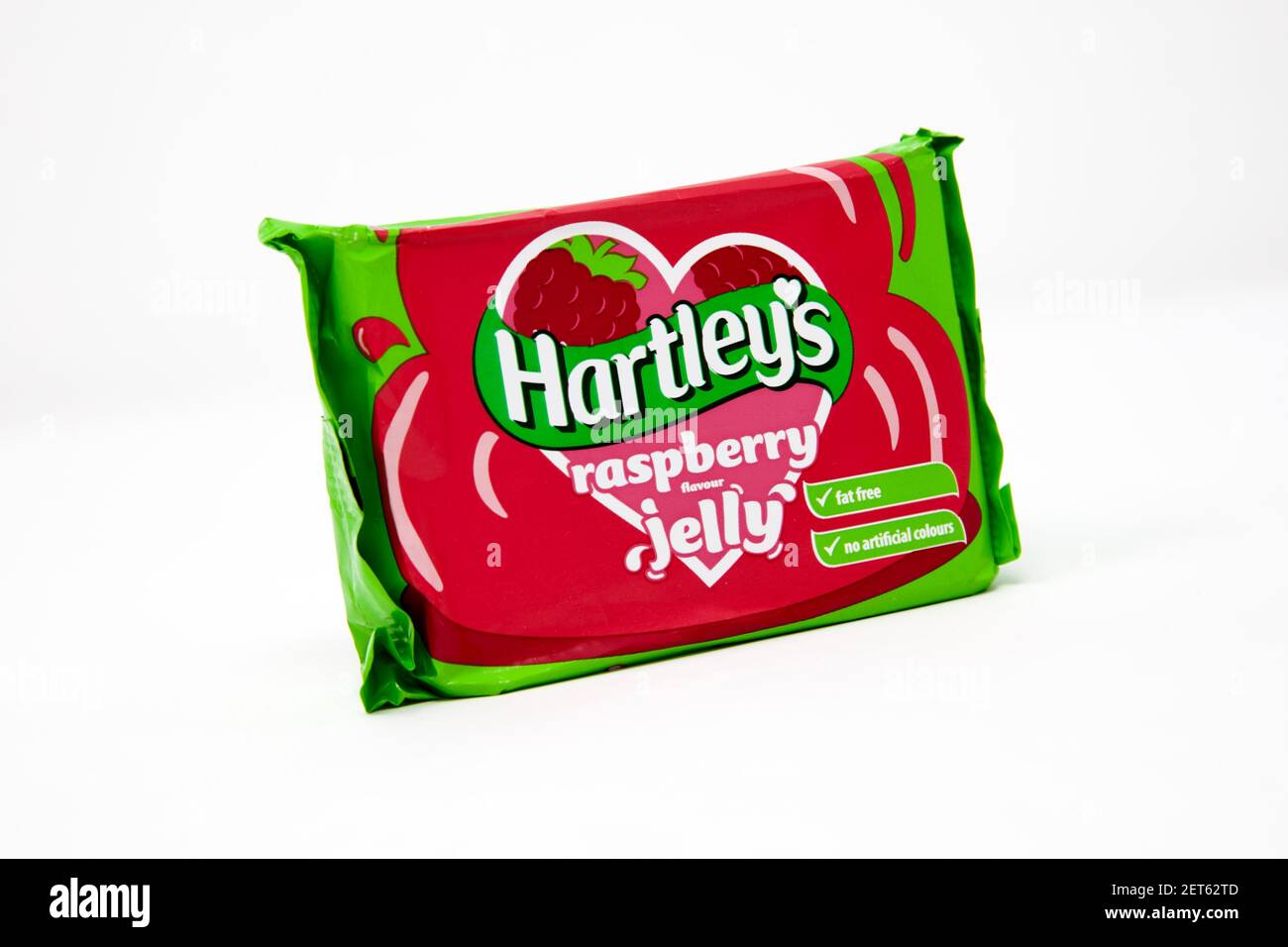 Hartleys-Gelee-Würfel Mit Himbeere Stockfoto