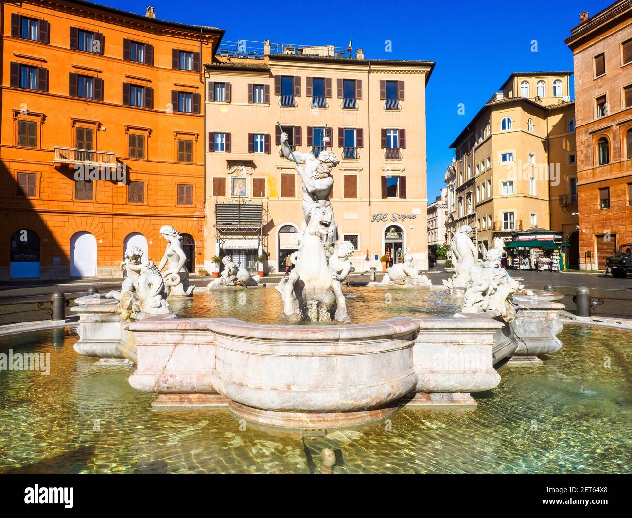 Fontana del Nettuno (neptunbrunnen) an der Piazza Navona - Rom, Italien Stockfoto
