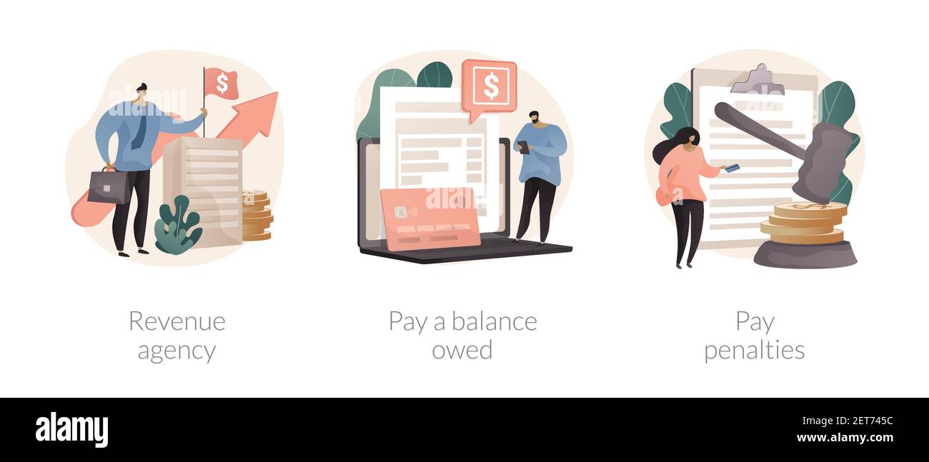 Steuerzahlung abstrakte Konzept Vektor Illustrationen. Stock Vektor
