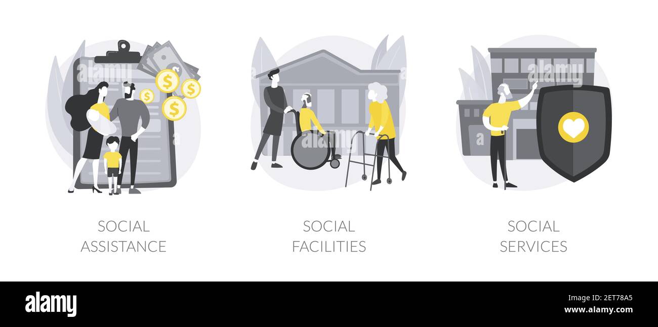 Soziale Arbeit abstrakte Konzept Vektor Illustrationen. Stock Vektor