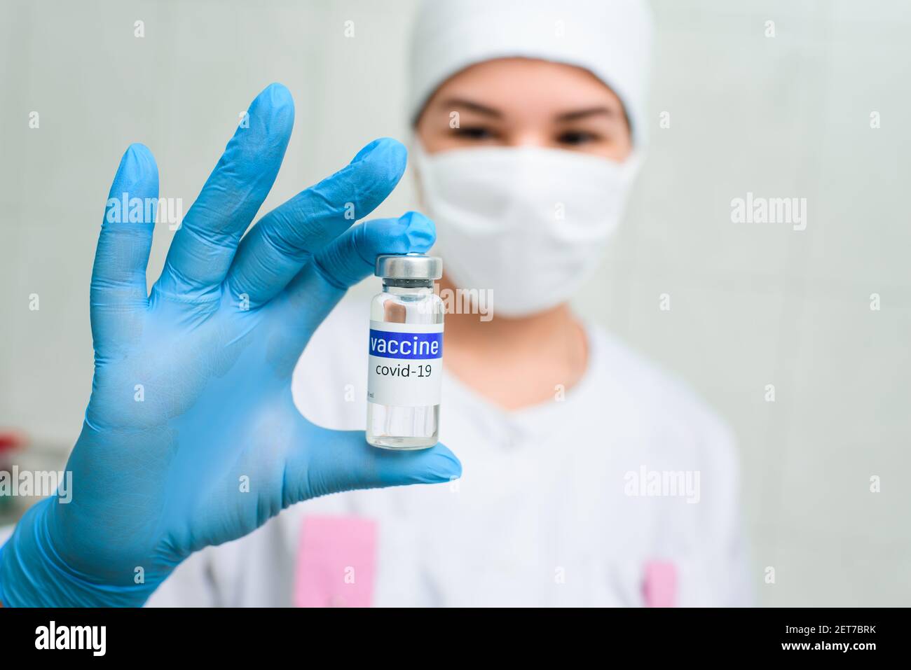 Impfung und Prävention von Coronavirus-Infektion. Stockfoto